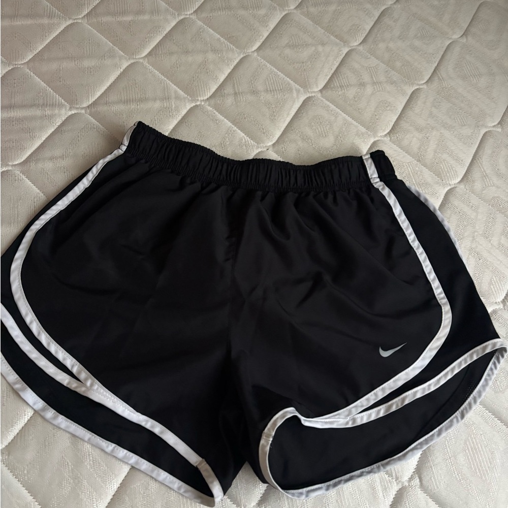 Nike Black Athletic Shorts with Curved Hem